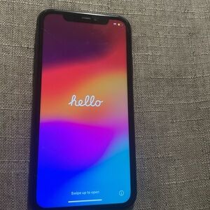 Apple Smartphone with Black Frame and Vibrant Display